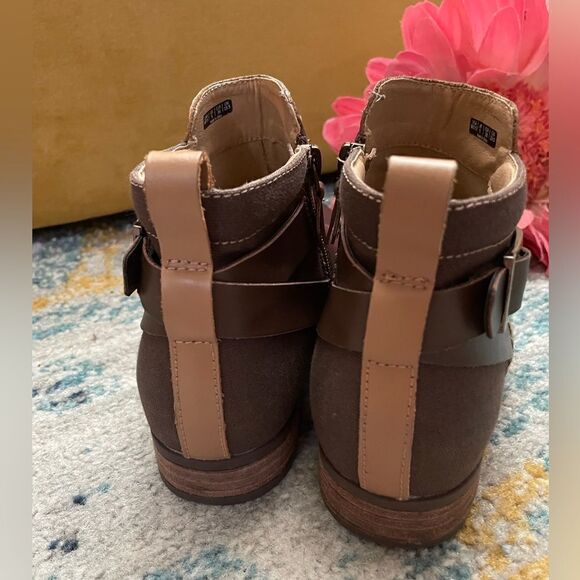 SPENCO brown leather and canvas ankle boots W7.5 - Picture 4 of 8